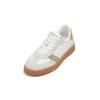 Sneaker MARC O'POLO "aus hochwertigem Rindleder", Damen, Gr. 40, sanftes weiß, smooth sage, Obermaterial: 100% Leder, unifarben, Schuhe