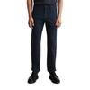 Chinohose MARC O'POLO "aus Baumwoll-Leinen-Mix", Herren, Gr. 31, Länge 32, blau (schwarz navy), Obermaterial: 84% Baumwolle, 16% Leinen, unifarben, elegant, gerade, unten schmal normal, Hosen