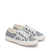 Sneaker SUPERGA "2750 STRIPES PRINT", Gr. 38, sanftes weiß, navy, Textil, sportlich, Schuhe