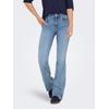 Bootcut-Jeans ONLY "ONLBLUSH MID WAIST FLARED DNM", Damen, Gr. M (38), Länge 32, blau (light blau denim), Denim/Jeans, Obermaterial: 92% Baumwolle, 6% Elastomultiester, 2% Elasthan, unifarben, modisch, Jeans