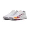 Trainingsschuh PUMA "Accelerate Turbo 4 Handballschuhe Damen", Gr. 40, weiß berry lila crush heat fire pink lila, Obermaterial: Synthetik, Textil; Futter: Textil; Innensohle: Textil; Laufsohle: Synthetik, Gummi, Schuhe