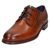 Schnürschuh BUGATTI, Herren, Gr. 40, braun (cognac), Leder, Basic, Schuhe, Anzugschuh, Business Halbschuh mit bequemen Stretcheinsatz