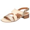Sandalette MUSTANG SHOES, Damen, Gr. 41, gold (creme, goldfarben), Lederimitat, vintage, metallic, elegant, Schuhe, Sandalette, Festtagsschuh mit Metallic-Einsätzen