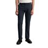 Chinohose MARC O'POLO "aus technischem Popeline-Stretch", Herren, Gr. 33, Länge 32, blau (schwarz navy), Obermaterial: 73% Baumwolle, 24% Polyamid, 3% Elasthan, unifarben, elegant, gerade, unten schmal normal, Hosen