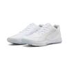 Trainingsschuh PUMA "Accelerate Turbo 4 Handballschuhe Erwachsene", Gr. 41, weiß silber ash gray metallic, Obermaterial: Textil, Synthetik; Futter: Textil; Innensohle: Textil; Laufsohle: Gummi, Synthetik, Schuhe