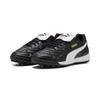 Fußballschuh PUMA "KING TOP TT Fußballschuhe Erwachsene", Gr. 45, schwarz-weiß (schwarz, weiß gold), Obermaterial: Synthetik; Futter: Synthetik; Innensohle: Textil; Laufsohle: Gummi, Schuhe