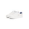 Plateausneaker TOMMY HILFIGER "ESSENTIAL ELEVATED COURT SNEAKER", Damen, Gr. 41, blau (ecru, hellblau), Nappaleder, sportlich, Schuhe, Freizeitschuh, Halbschuh, Schnürer mit Ziernähten und Kontrastbesatz