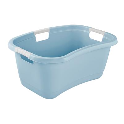 Wäschewanne KEEEPER "janne, ergonomisch, mit Softgriffen, 65 x 45 x 28 cm, 50 l", blau (nordic blau), B:45cm H:28cm T:65cm, Polypropylen, Wäschesammler, Wäschekorb, Wanne in Nierenform Image