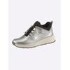 Sneaker HEINE, Damen, Gr. 38, silber (silberfarben, schwarz), Leder, Glattleder, modisch, Schuhe