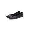 Ballerina TOMMY HILFIGER "TOE CAP LEATHER BALLERINA", Damen, Gr. 37, schwarz, Leder, unifarben, klassisch, Schuhe, Businesschuh, Schlupfschuh in schmaler Form