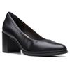 Pumps CLARKS "Freva 55", Damen, Gr. 40, schwarz, Leder, unifarben, elegant, Schuhe, Business Schuh mit Lederfußbett