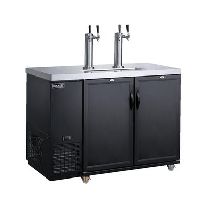 Dukers DKB48-M2 49 7/8" Kegerator Commercial Beer Dispenser w/ (7) 1/6 Keg Capacity - 7 Columns, Black, 115v