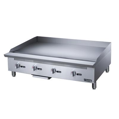 Dukers DCGM48 48" Gas Commercial Griddle w/ Manual Controls - 3/4" Steel Plate, Convertible, Stainless Steel, Gas Type: Convertible