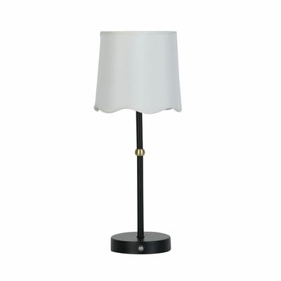 Rechargeable Black Lamp with Scallop Shade