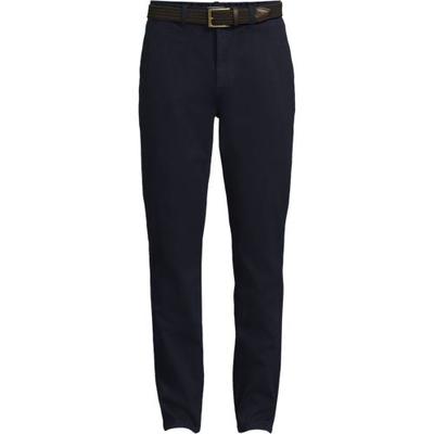 Belted Textured Chinos, Straight Fit, Men, size: 30, regular, Blue, Cotton/Lyocell/Cotton-blend, by Lands' End