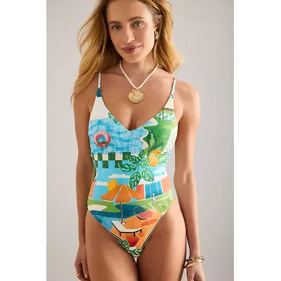 Seafolly V-Neck One-Piece Swimsuit