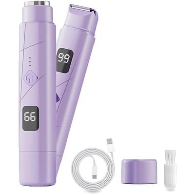 2 in 1 Electric Lady Shaver with Digital Display, Dual Head Bikini Trimmer, Wet Dry Use Body Hair Trimmer