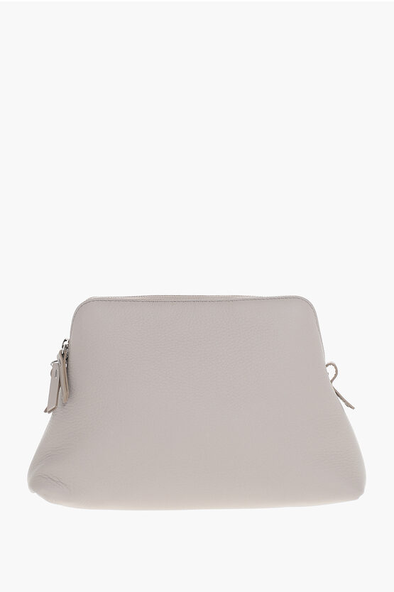 MM1 5AC Umhängetasche aus strukturiertem Leder mit verstellbarer Schulter in Grau Image