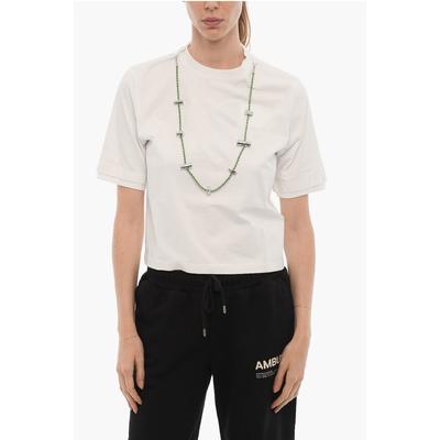 Einfarbiges STOPPERS Rundhals-T-Shirt mit abnehmbarer Kette in Weiß Image