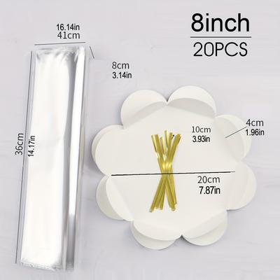 TEMU 20pcs/30pcs Disposable Transparent Cake Bags, Harajuku Cake Plastic Packaging, Bread Packaging Bags, Toast, , Snacks, Bakery Commercial Delivery Plastic Bags, Home Baking Packaging Image