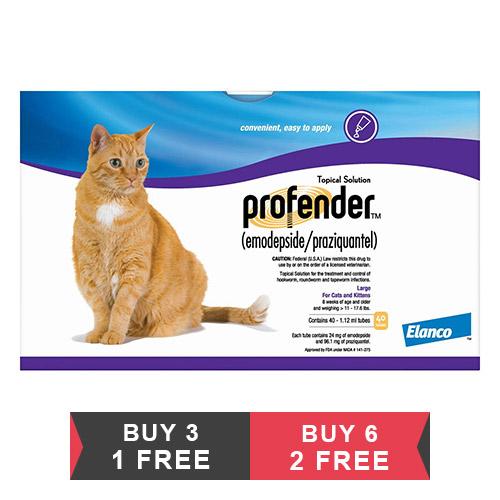 Profender Grands Chats (1.12 Ml) 11-17.6 Lbs 6 Doses + 2 Doses Gratuites