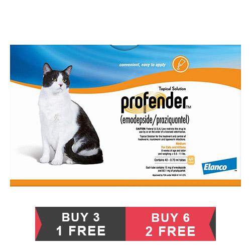 Profender Medium Chats (0.70 Ml) 5.5-11 Lbs 3 doses + 1 dose gratuite