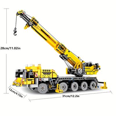 TEMU 1008pcs City Crane Construction Set, Engineering Vehicle Building Blocks Model, Abs Plastic Composition, Suitable As Birthday Gift, Christmas, Halloween, Thanksgiving Present