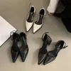 2025 frühjahr Neue Marke Frauen Pumpt Schuhe Mode Silber Spitz Damen Elegante Slingback Sandalen