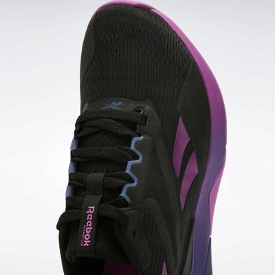 Trainingsschuh REEBOK "NANOFLEX TR 2", Gr. 41, schwarz, lila rave, twilight lila, Textil, Synthetik, sportlich, Schuhe Image