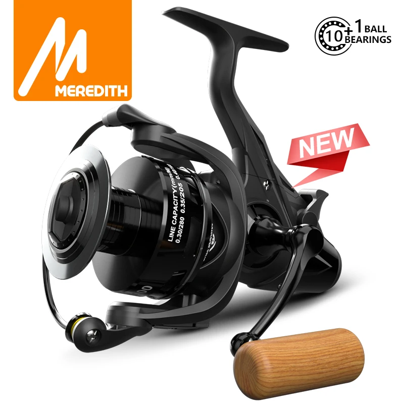 MEREDITH Angelrolle 10 + 1BB, 9 kg Drag Jigging Trolling Long Shot Casting und Salzwasser Surf Big Sea Spinning Angelrolle Image