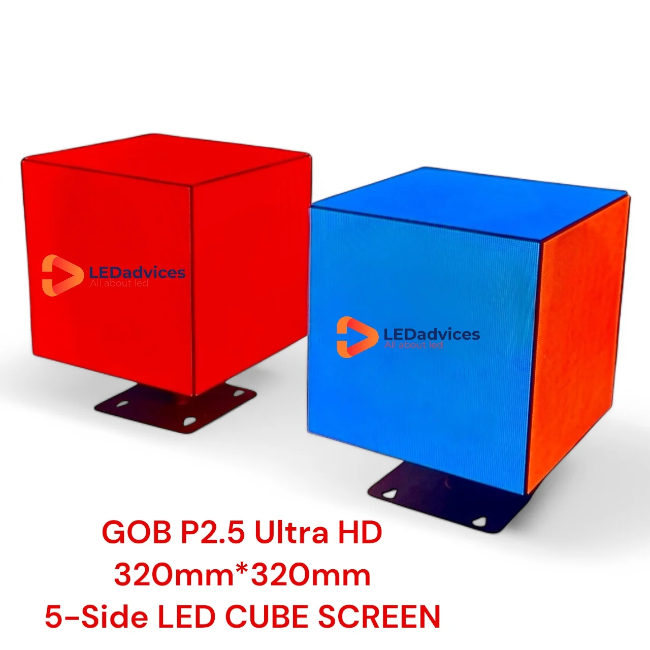 GOB P2.5 Ultra HD LED Magic Cube Display 3D 5-seitiger LED-Bildschirm für Einkaufszentren im Innenbereich, Ladengefassade, Werbeschild, 320 x 320 mm Image