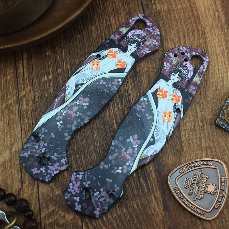 1 Paar Griffwaagen aus Titanlegierung für Klappmesser Spyderco C81 Para 2 Image