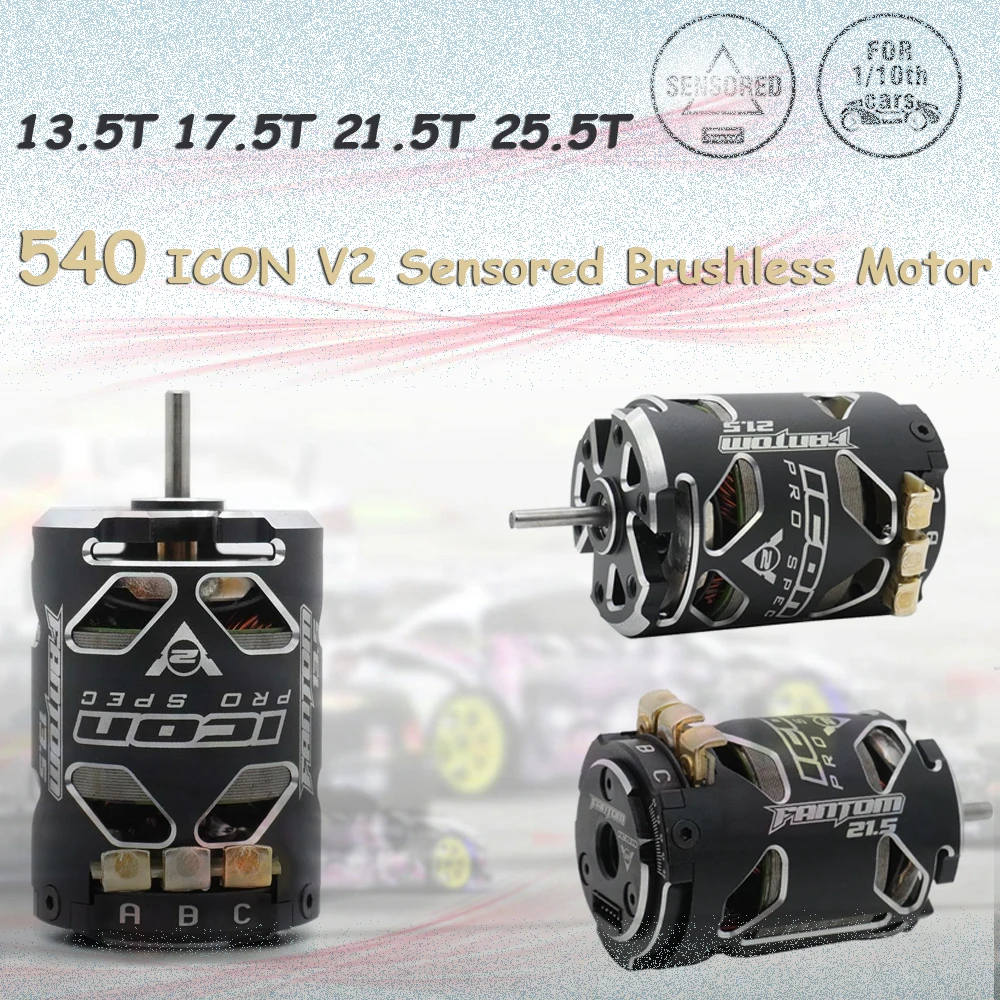 FANTOM 540 10,5T 13,5T 17,5T 21,5T 25,5T Sensorischer bürstenloser Motor SPEC 3,175 Welle für Offroad-On-Road-Drift-RC-Autos im Maßstab 1:10