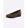 Ballerina HEINE, Damen, Gr. 38, braun (braun, schwarz), Textil, Leder, Lackleder, Glattleder, modisch, Schuhe