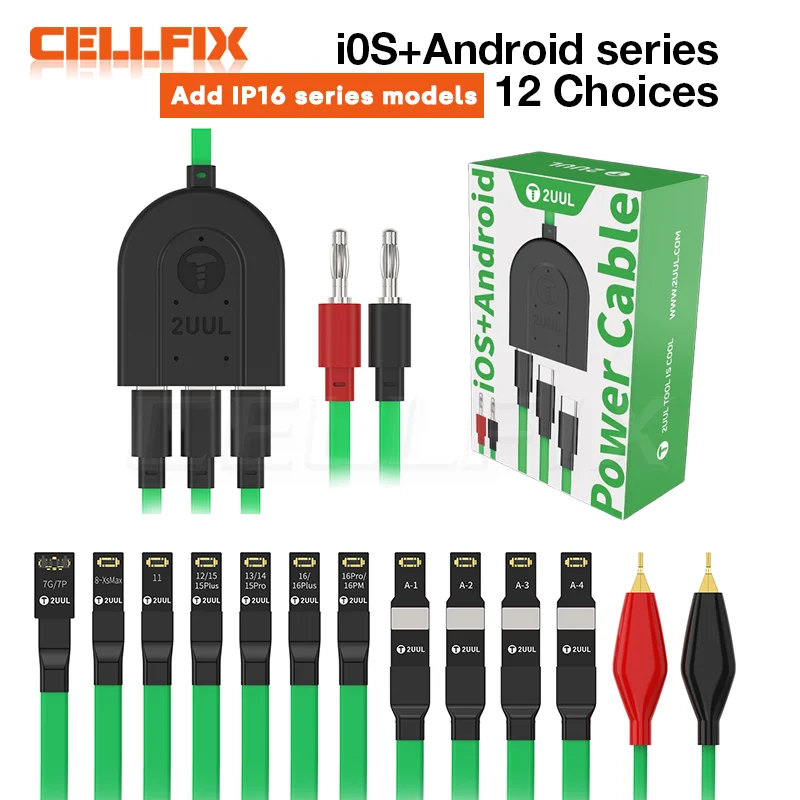 2UUL PW02 Datenstart-Stromanschlusskabel Multi-3-Typ-C-Schnittstelle Effiziente Erkennung für iPhone 6-16PM Android-Reparatur-Testtools Image