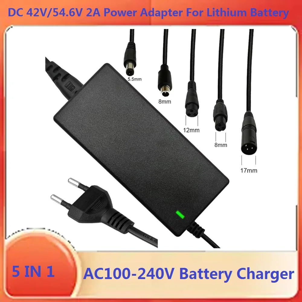 42V 2A DC Netzteil 5in1 Lithium Batterie Ladegerät Austauschbare Stecker Power Ladegerät AC100-240V Stecker Power Adapter Image