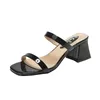 Größe 32-39 Sommer Block Absatz 6cm High Heel Damenschuhe für Frauen Sommer Chunky Heels Open Toe