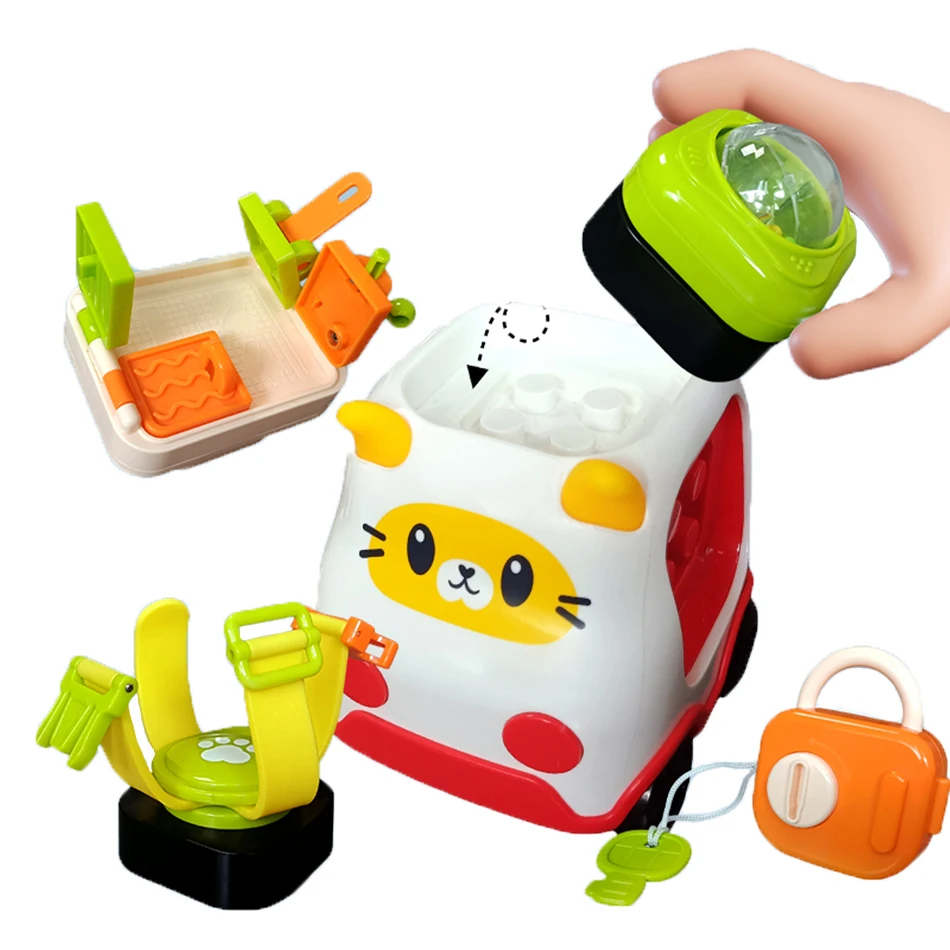 2in1 Baby Beschäftigt Ball Nette Auto Spielzeug Montessori Bildung Lernen Spielzeug Sensorischen Beruhigende Finger Aktion Feine Ausbildung Spielzeug Baby Geschenke Image