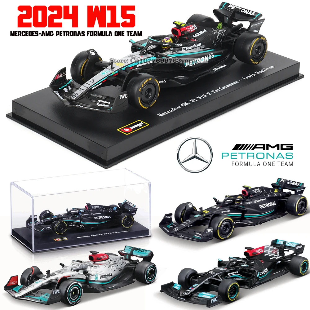 Bburago 1:43 Mercedes-AMG Petronas F1 Equipo W15 2024 # 44Hamilton # 63: Modolie-Fundbuch für die Personalisierung von Russell Image