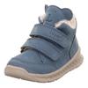 Lauflernschuh SUPERFIT "BREEZE WMS: mittel", Kinder, Gr. 23, blau (hellblau), Nubukleder, unifarben, Schuhe, Barfußschuh mit zwei Klettverschlüssen, Größenschablone zum Download