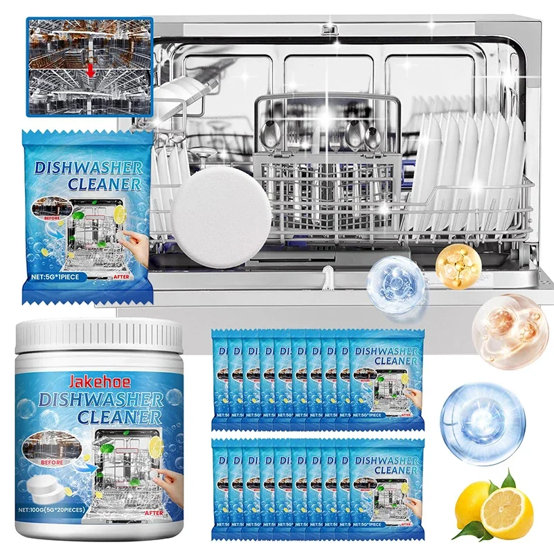 20-teilige spülmaschinenspezifische Reinigungstabletten in einer Dose, Tiefenreinigung, Entfernen von Fettskala und Gerüchen, ein Muss für zu Hause Image