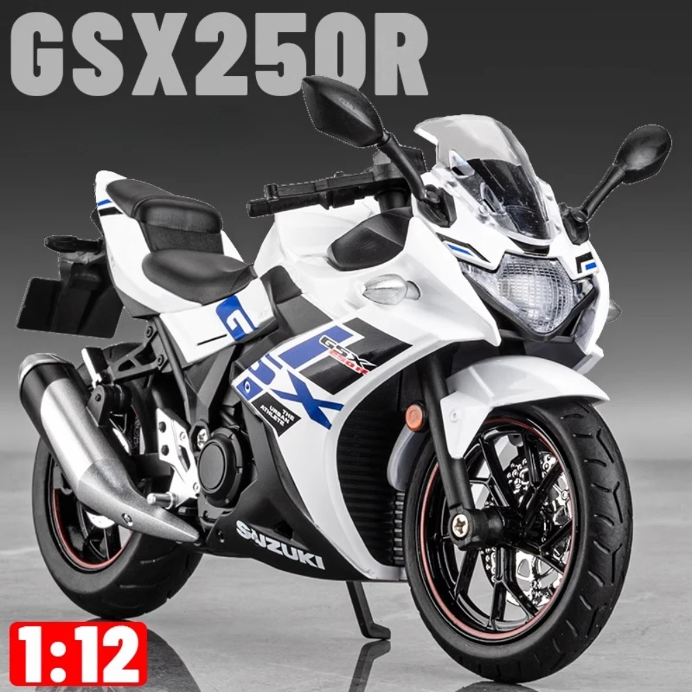 Maßstab 1:12 Suzuki GSX-250R GSX-R1000R Motorradmodell Spielzeugauto Cross-Country Stoßdämpfung Motorradmodelle Hobby Ornamente
