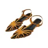 Frauen Schuhe Schmale Band Sommer Sexy Sandalen Designer Sandalen Kitten Heels Spitz Damen Einfache Schuhe Orange Schuhe Größe 43