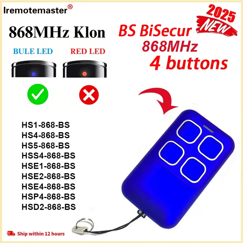 2025 neue Für BS BiSecur HSE4 HSE2 HSE1 HS5 HS4 HSE1 HSD2 HSS4 868 MHz BS Fernbedienung Garage Tür tor Öffner Transmitte Image