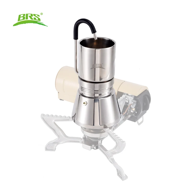 BRS Camping Herd Kaffeestilliergerät Outdoor gebrühte Kaffeemühle Maker Edelstahl Moka Topf für Picknick Büro Zuhause