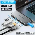 Vention 4 in 1 USB portatile 3.2 Gen2 4K @ 60Hz HDMI HUB PD 100W Adattatore di ricarica Docking