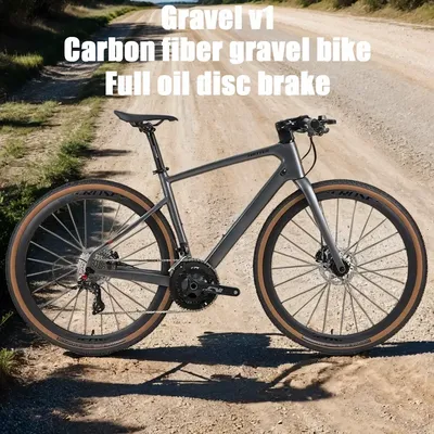 Carbon fiber gravel bike hydraulic brake disc road bicycle straight handlebar hybrid city bicicleta 24/11 speed Road Racing Bike