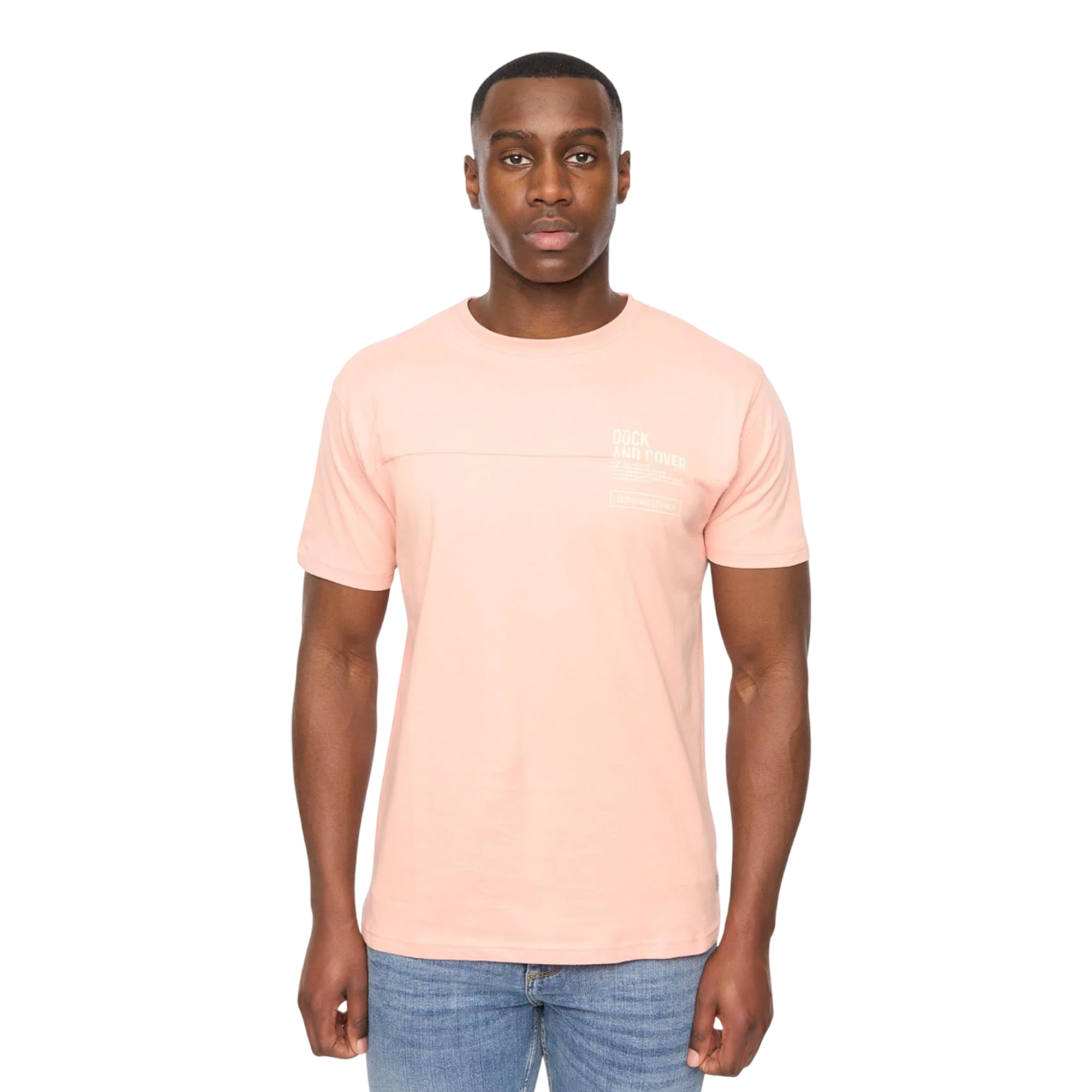 Duck and Cover - "Seamtext" T-Shirt für Herren (Koralle) Image