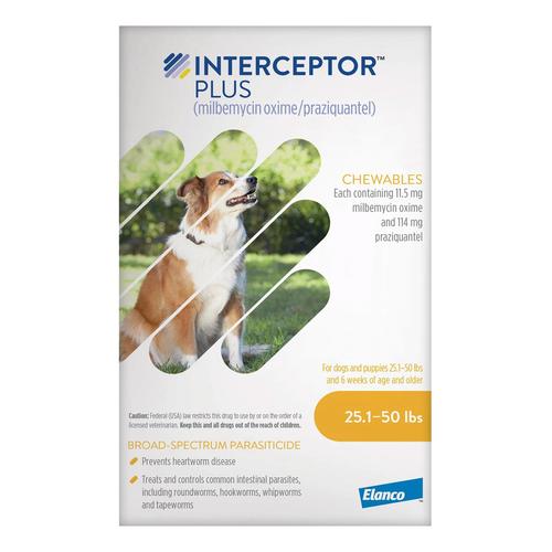 Interceptor Plus à mâcher (Interceptor Spectrum) pour chiens de 25,1 à 50 livres (jaune) 12