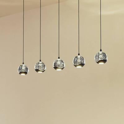 Lucande LED-Pendellampe Hayley, schwarz, 5-fl., länglich Image